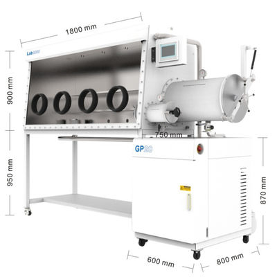 Double Station Split Single Sided Glove Box With Auto Purging And Gas Purification