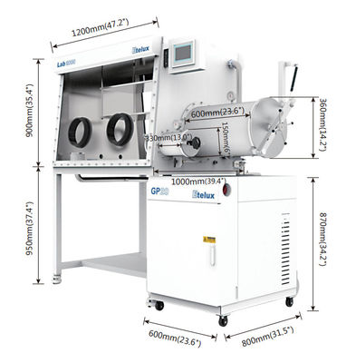 4 Glove Two Sided Glovebox Atmospheres Inert Controlled One Work Station